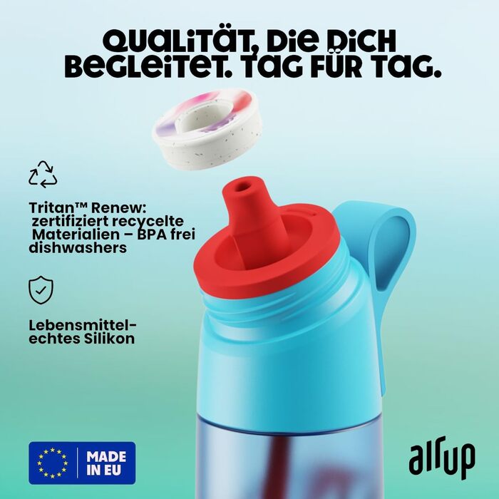 Air Up Twist Pro 600 мл Синій Імпульс – Стартовий набір з 5 смаками | Пляшка для води з ароматом, без цукру, миється в посудомийній машині, BPA-free