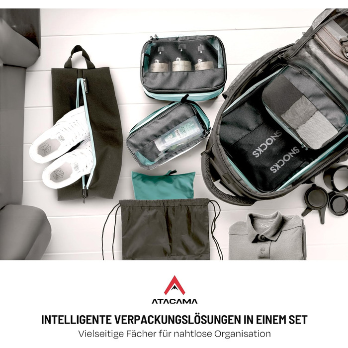 Набір компресійних кубиків для багажу Atacama Premium: 6 шт. (чорний)