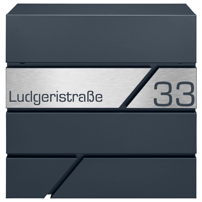 Поштовий ящик з газетницею з нержавіючої сталі, настінний, з замком та відділенням для преси - лазерне гравіювання (Модель 3)