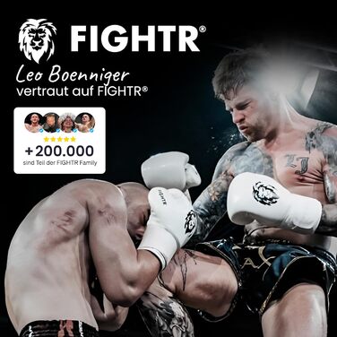 Боксерські рукавички FIGHTR® - Максимальний захист та стабільність | Для боксу, ММА, муай-тай та кікбоксингу | Розміри 8-16 oz, з чохлом (12 oz, Чорний / Червоний)
