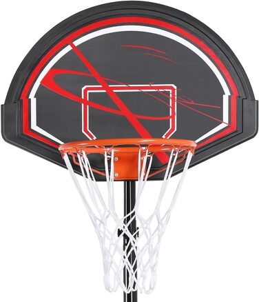 Yaheetech Portable Outdoor Basketball Hoop Stand with Wheels - Adjustable Height 217-277cm Black