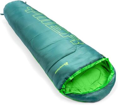 Дитячий спальний мішок Meteor Premium Kinder Schlafsack для кемпінгу та відпочинку на природі. Легкий, ультралегкий, для дітей та підлітків. Колір: темно-зелений / зелений.