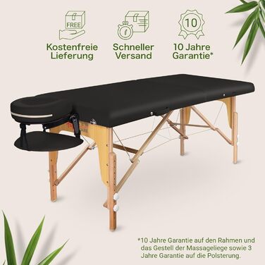 Масажний стіл Zen® Startup - складаний, мобільний, дерев'яний. Стабільне масажне ліжко, регульована висота. Підходить для татуювання та косметології. З підголовником. Білий (Чорний)