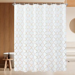 Штора для душу 180x200 см Phnom Penh Квіти, антигрибкова, водовідштовхувальна, поліестер, з кільцями (1 шт)