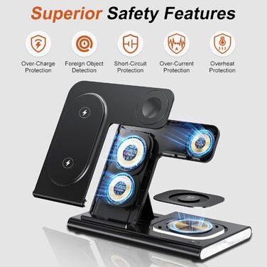 Бездротовий зарядний пристрій Aimtel 3-в-1: Samsung, Galaxy Z Fold/Flip/S серії, Galaxy Watch, Buds - Чорний