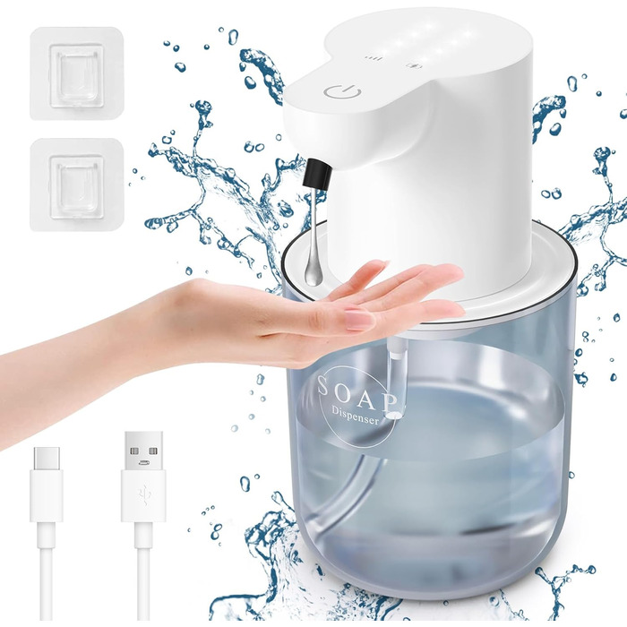 Автоматичний дозатор мила Cuteefun, 400 мл, сенсорний, індикатор заряду, 4 рівня дозування, для ванної/кухні, чорний