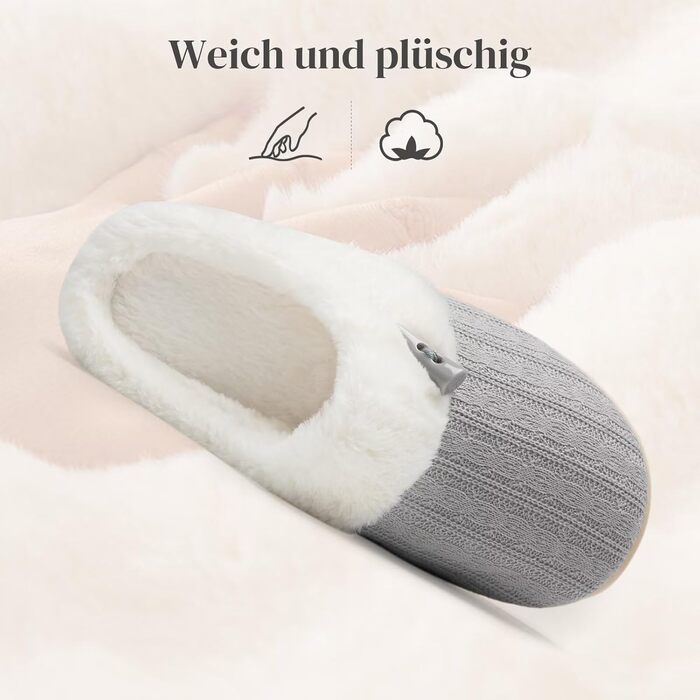 Тапочки домовими жіночі NineCiFun зимові теплі зручні з м'якої піни та антиковзаючою підошвою, 38/39 EU, сірі