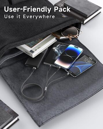 Мульти USB кабель RAVIAD 3 в 1 (2 шт x 2м) для iPhone, Samsung, Huawei та інших – сірий
