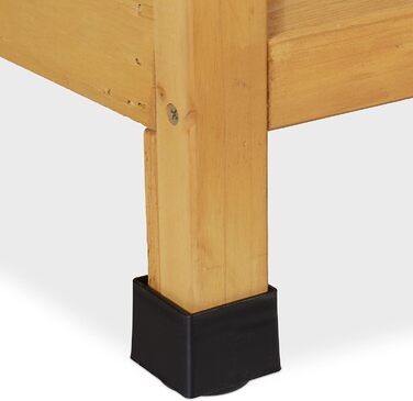 Будка для собак Relaxdays, 58 x 86 x 58 см, дерев'яна, вологостійка, для вулиці, натуральний колір/чорний