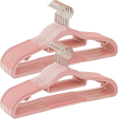 Набір вішалок SONGMICS 50 шт. з пластику, антиковзкі, компактні, 42 см, поворотний гачок 360°, сріблясті, біло-темно-сірі