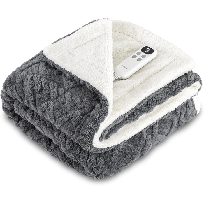 Електрична ковдра Cecotec HeatConfort 200x180 см, 130 Вт, 10 температурних режимів, LCD-контролер, таймер, PTC+ NTC технологія