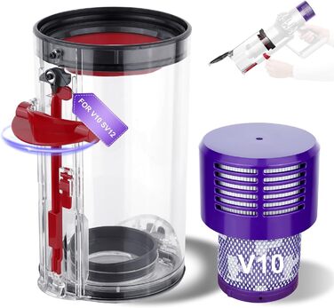 Контейнер для пилу Dyson V10, V12, V13, V27: фільтр, запасні частини, аксесуари для пилососа