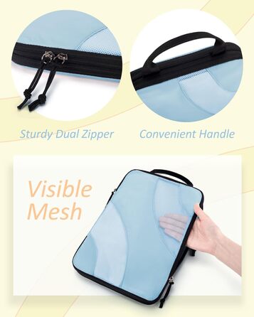 Органайзери для валізи BAGSMART компресійні (6 шт.), блакитний - набір кубиків для подорожей, органайзер для ручної поклажі