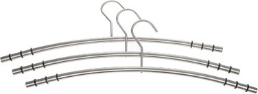 SIDCO Clothes Hangers Stainless Steel 3 x Coat Hangers Metal Hangers Hanger Set w. Anti-Slip