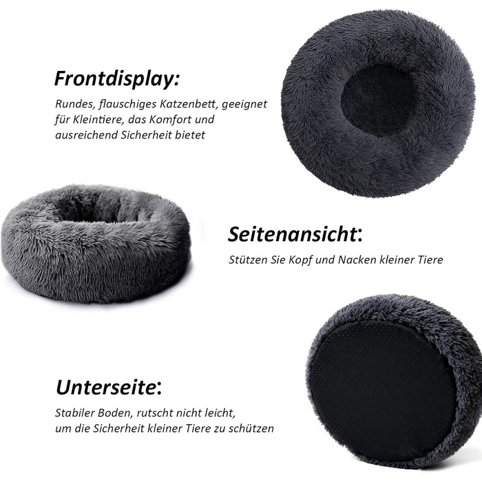 CALIYO Крісло-гніздо для собак та котів, середнього розміру, 70 см, темно-сірий