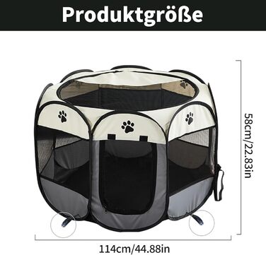 Портативний вольєр для цуценят та собак, розкладний вольєр для дому з присосками, вольєр для собак Pop-Up, переносний загороджувач для домашніх тварин, вольєр для собак та кроликів (Сірий)