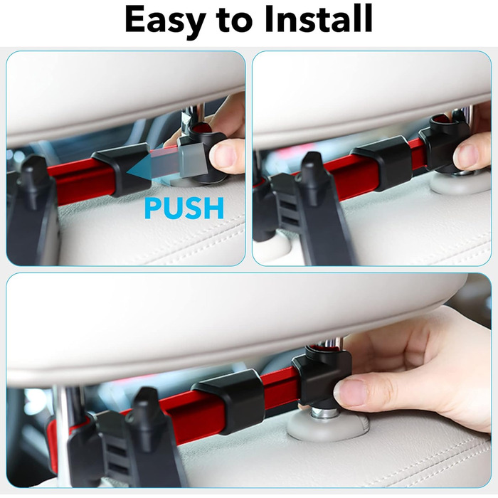 Універсальний тримач для планшета в авто, регульований, для iPad/iPhone/Samsung Galaxy Tab/Kindle Fire HD/Nintendo Switch, 4.4-11 дюймів, червоний/чорний
