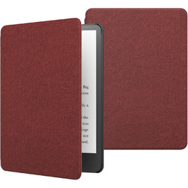 Чохол MoKo для Kindle Paperwhite 11 (2021) 6.8 дюймів, з функцією авто-сон/пробудження, з штучної шкіри, Denim, Червоний виноградний колір