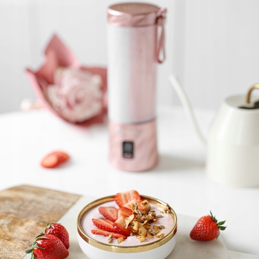 Портативний стакановий блендер BlendyGo 3, міксер 250 Вт, рожевий (ідеальний подарунок)