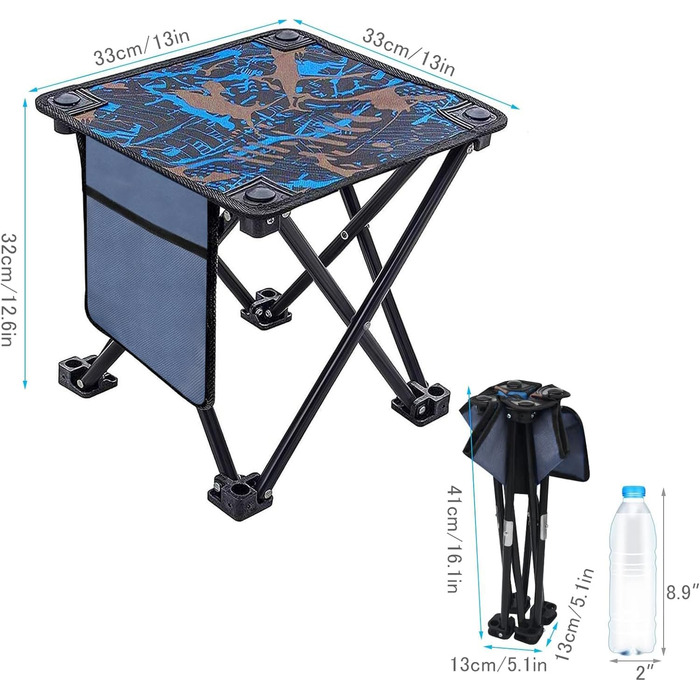 Складаний туристичний стільчик для риболовлі та відпочинку на природі - компактний, з сумкою