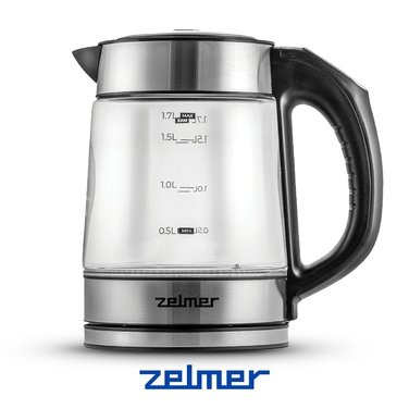 Електричний чайник Zelmer ZCK8033, 2200 Вт, 1,7 л, сріблястий/сірий