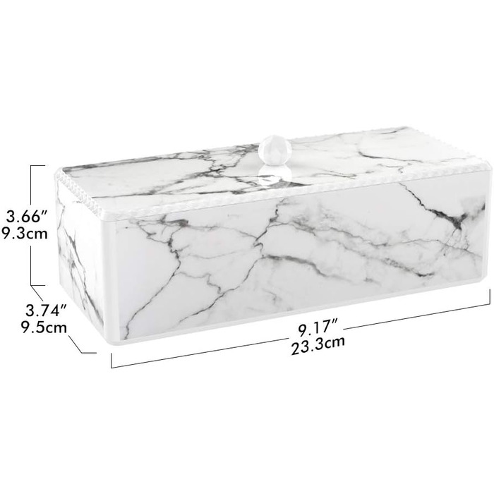 Організатор для ватних паличок та дисків Luxspire з 2 відсіками. Косметичний бокс для зберігання з кришкою. Білий колір.