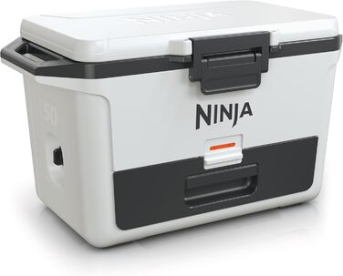 Ninja FrostVault Холодильник 47л, Преміум ізольована охолоджувальна сумка, зберігає лід до 6 днів, вбудований лоток для сухого льоду з температурою холодильника, вміщує 80 банок, сірий колір (FB151EUGY)