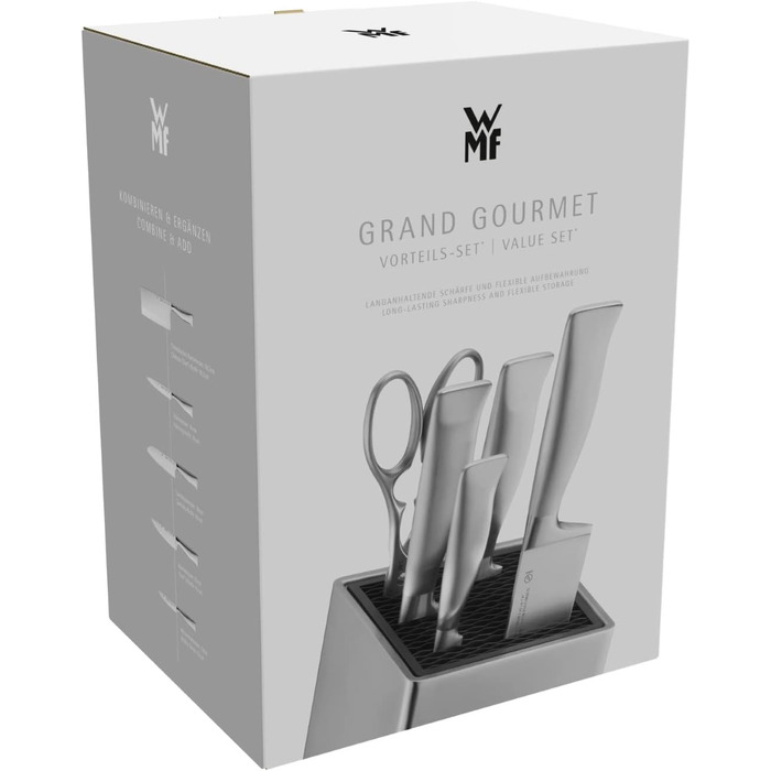 Набір кухонних ножів WMF Grand Gourmet (6 предметів), ковані, сталь Performance Cut, лезо 20 см, Made in Germany