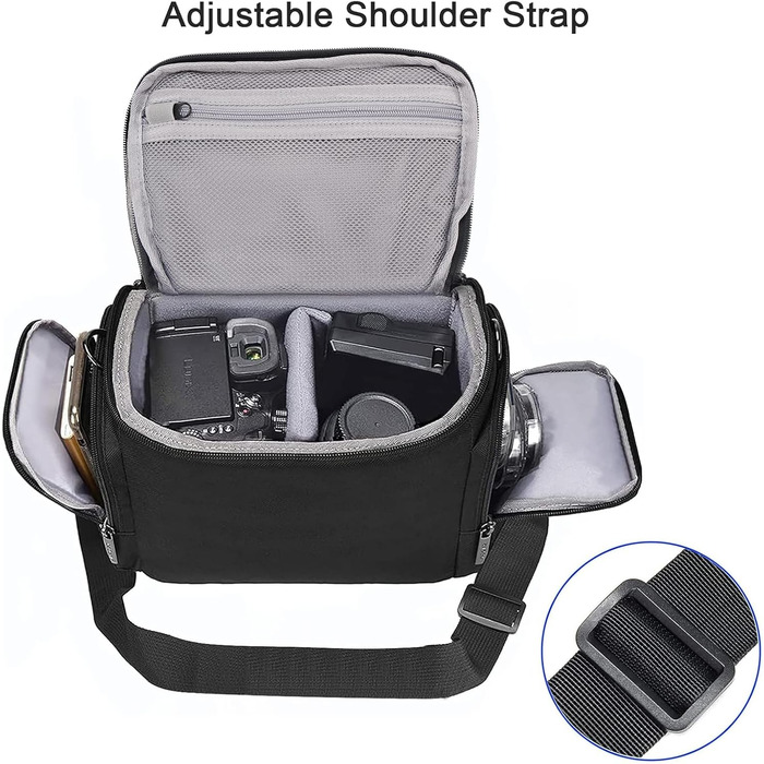 Сумка для камери CADeN: водонепроникна, для Canon, Nikon, Sony SLR/DSLR, об'єктиви та аксесуари, чорна, L