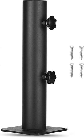 VANROUG Robust Square Patio Umbrella Base - Steel Umbrella Foot with Adjustable Knob, umbrella base for Garden, Decks, Terrace, Awning, Gazebo, Awning, etc.