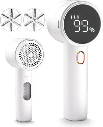 Електричний видалення ворсу для одягу з 6 лезами та 3 швидкостями, LED-дисплей, Elfenbein