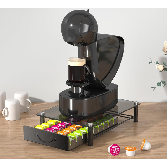 Тримач для капсул кави Nespresso Vertuo та Dolce Gusto на 50 капсул, металевий, сірий