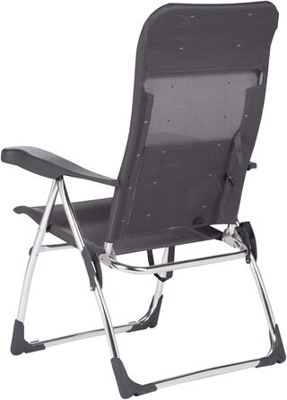 Скромна пляжна стільниця Crespo з алюмінію, розбірна, з високим сидінням з міцної тканини Multifibra (темно-сіра)