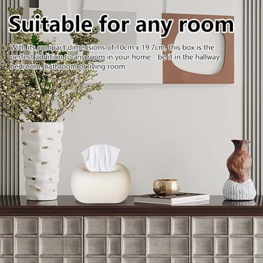 Ceramic Cosmetic Tissue Box, Tissue Box Made of Ceramic White Cosmetic Tissue Boxes Napkin Holder Decorative Tissue Box Dispenser Facial Tissue Organizer for Living Room Hallway Bathroom