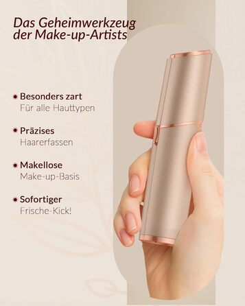 Електричний жіночий епілятор для обличчя: безболісний жіночий тример для швидкої та ніжної скоблення верхньої губи, підборіддя та щік (Золотий)