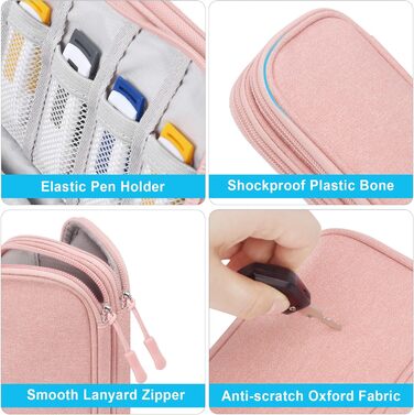 Органайзер для аксесуарів Lacdo: чохол для флешки, кабелів, USB-накопичувачів (рожевий)