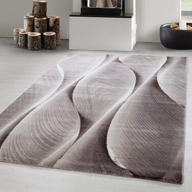 Килим для вітальні Carpetsale24 140x200 см Чорний, сучасний дизайн, короткий ворс, для спальні, їдальні, кухні, дитячої кімнати, миється, легко чиститься, надзвичайно м'який