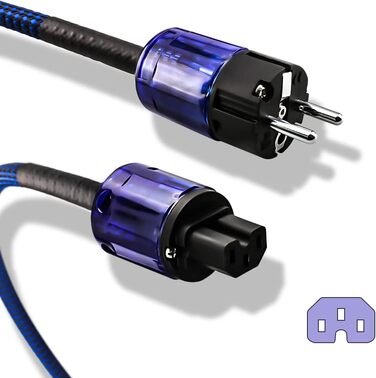 Hi-Fi мережевий кабель Tertullus High End C15 для аудіосистем, штекер Schuko — C15, 1м (P037)