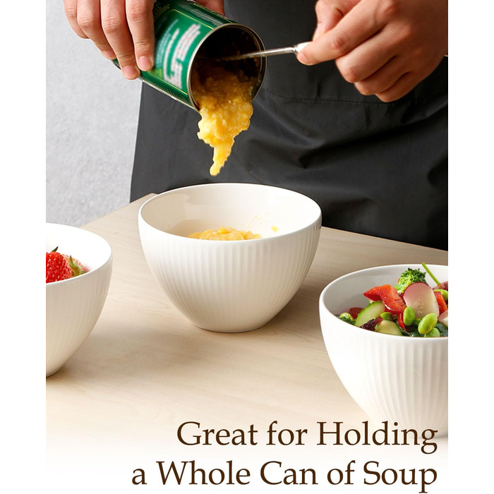 Набір мисок NUTRIUPS для мюслі, супів та десертів, 6 шт, кераміка, 750 мл