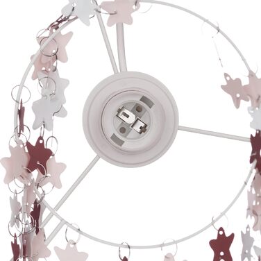 Relaxdays Hanging Lamp for Girls, Children's Lamp with Ballerina Motif, Pendant Light with Star Mobile for Children's Rooms, pink, 30 x 30 x 140 cm