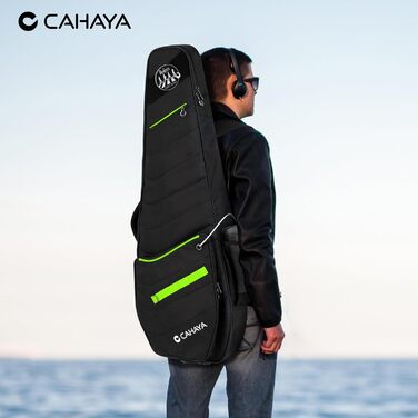 CAHAYA Softshell Сумка для електрогітари Outdoor - 12 мм підкладка, Gigbag з кишенями, патчі DIY, для ST, LP, Tele