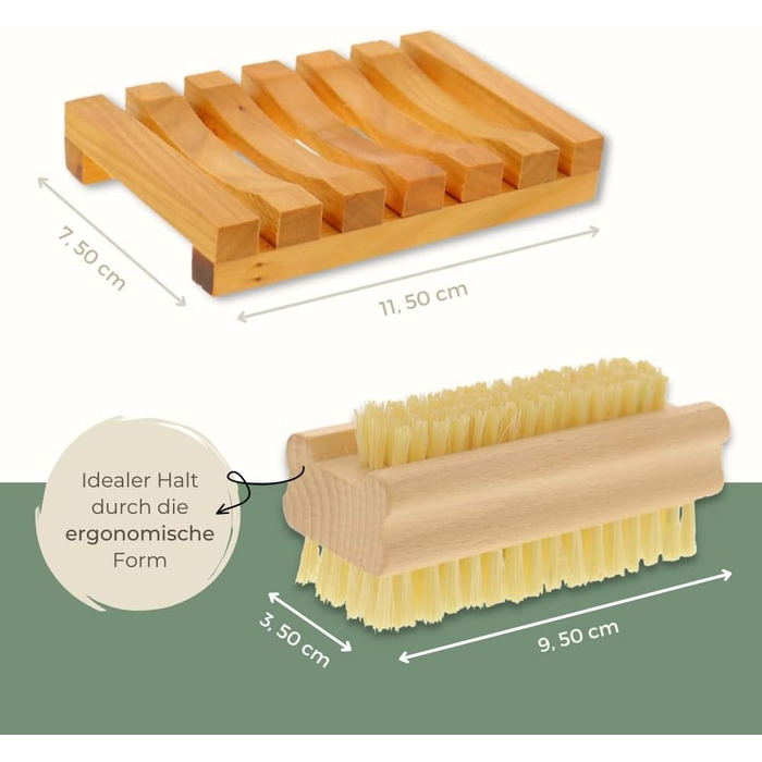 HOFMEISTER® Bath Brush with soft natural bristles, made of pear wood, 44 cm length, Made in Germany (Set, 1)