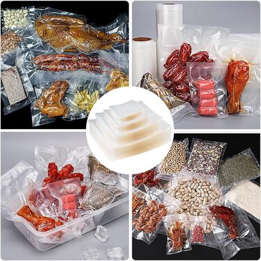 200 Vacuum Bags 10x15/15x20/20x25/20x30, Freezer Bags, Sous Vide Bags, BPA-Free, Embossed Air Channels, for all Vacuum Sealers & Food Vacuum Machines, for Vegetables, Meat, etc.