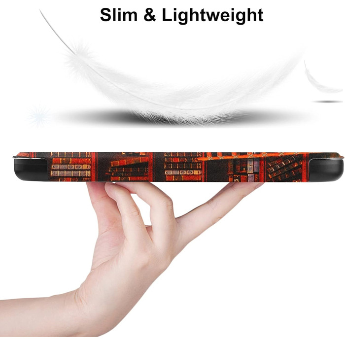 Чохол-книжка HGWALP Slim для eReaders Tolino Shine 5/Shine Color/Shine 4 та Kobo Clara Colour/Clara BW/Clara 2E з авто-ввімкненням/вимкненням (Library)