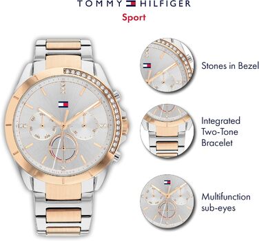 Годинник Tommy Hilfiger для жінок з кварцовим механізмом та сталевим браслетом (золотий або срібний)