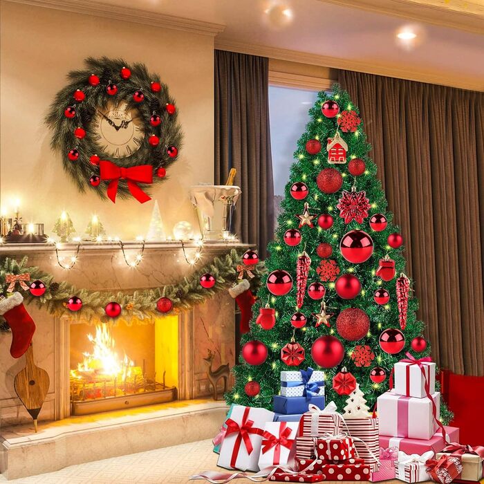 Набір прикрас на ялинку: новорічні кулі Рожево-золоті, 100 шт., діаметром 3, 4 та 6 см, пластикові. Ідеально для прикрашання ялинки на Різдво та Новий рік