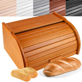 Дерев'яний хлібний ящик Creative Home | 38 x 28,5 x 17,5 см | Для хліба, булок, випічки | З відкидним кришкою | Натуральний хлібний контейнер для кухні