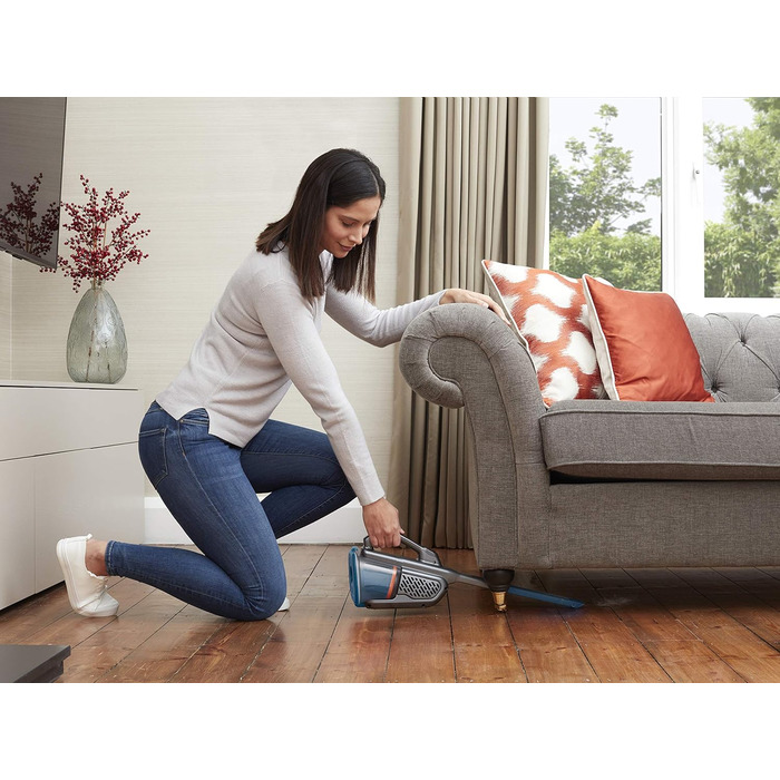 Акумуляторний пилосос ручний BLACK+DECKER BHHV315J Lithium Dustbuster 12V, 20AW, циклонна система, безмішковий, титаново-синій