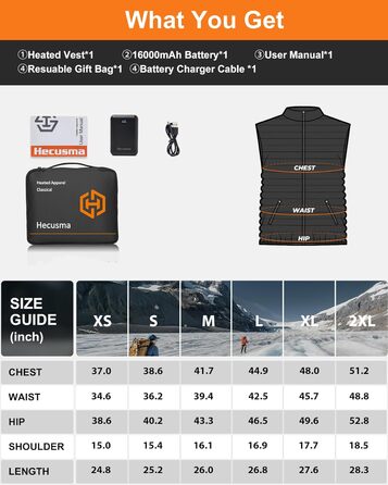 Тепла електрична жилетка для жінок з акумулятором 16000mAh, Sherpa, флісова жилетка для активного відпочинку та катання на лижах, чорна