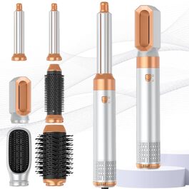 Мультистайлер для волосся 6 в 1 MogaWave Pro Air Styler 1000W: фен, автоматичний локатор, випрямляч та об'ємна щітка, золотий
